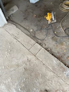 Concrete removal relief stripes