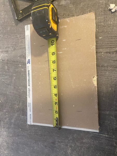 measure patch for drywall hole